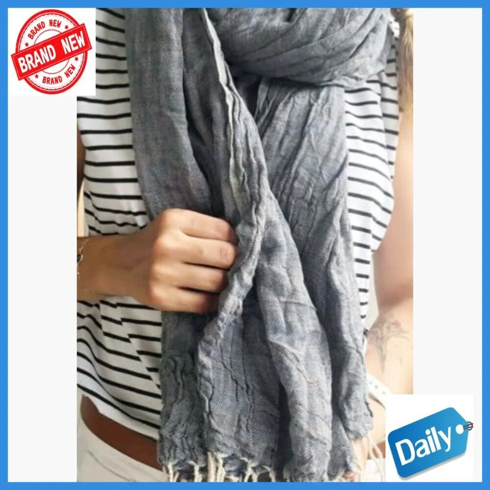 Handwoven Linen Cotton Scarf Shawl Wrap Lightweight Turkish Fashion Accessory